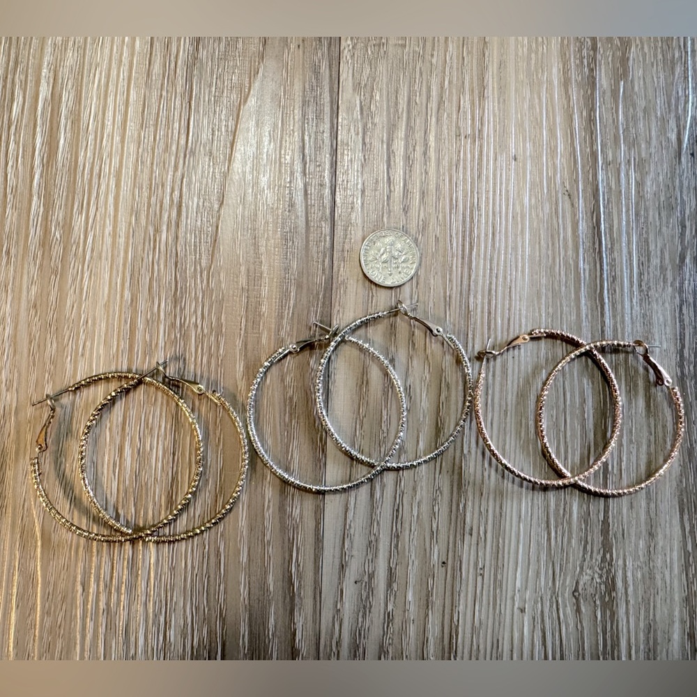 Hoop earrings, set of 3